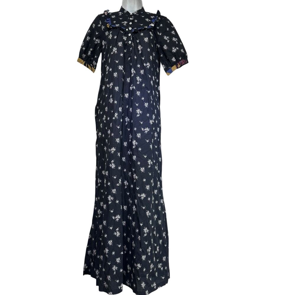 warm ny floral button up ruffle long maxi Cottagecore dress Size 0